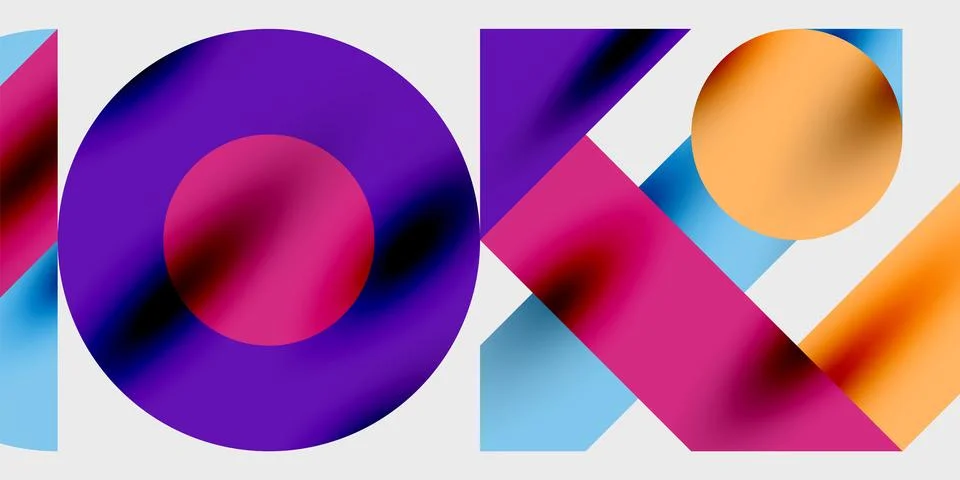 Modern abstract background featuring circles, lines, and triangles in a dynamic Illustrazione stock