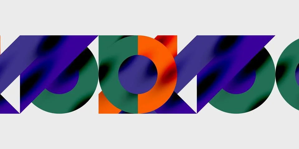 Modern abstract background featuring circles, lines, and triangles in a dynamic Stock Illustration
