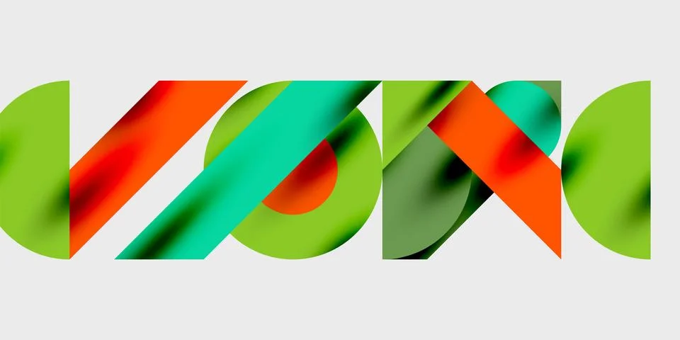 Modern abstract background featuring circles, lines, and triangles in a dyn.. Stock Illustration