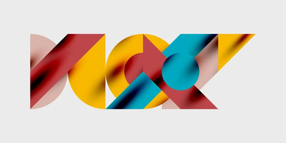 Modern abstract background featuring circles, lines, and triangles in a dynamic 스톡 일러스트