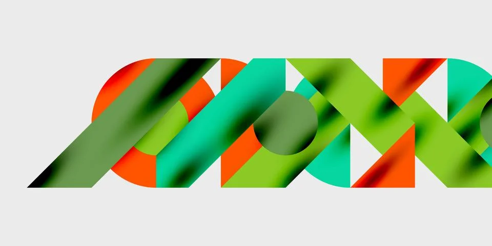 Modern abstract background featuring circles, lines, and triangles in a dyn.. Stock Illustration