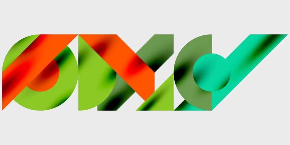 Modern abstract background featuring circles, lines, and triangles in a dynamic Stock Illustration