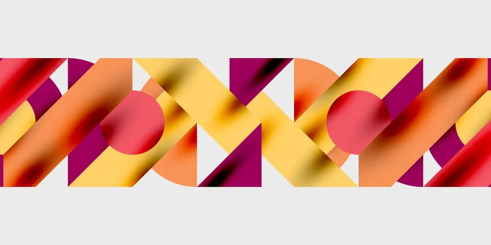 Modern abstract background featuring circles, lines, and triangles in a dynamic Stock Illustration