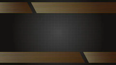 Modern Abstract Background Featuring Gold Lines on a Dark Grid Pattern Stock Illustration