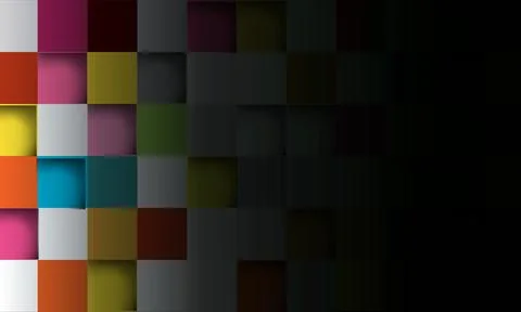 Modern abstract background featuring a grid of dark, gradient-shaded squares. Stock Illustration