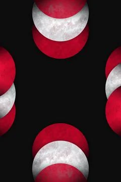 Modern abstract background featuring red and white moon Stock Illustration