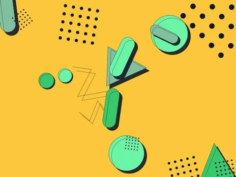Modern Abstract Background Featuring Teal Geometric Shapes and Black Dots o.. イラスト素材