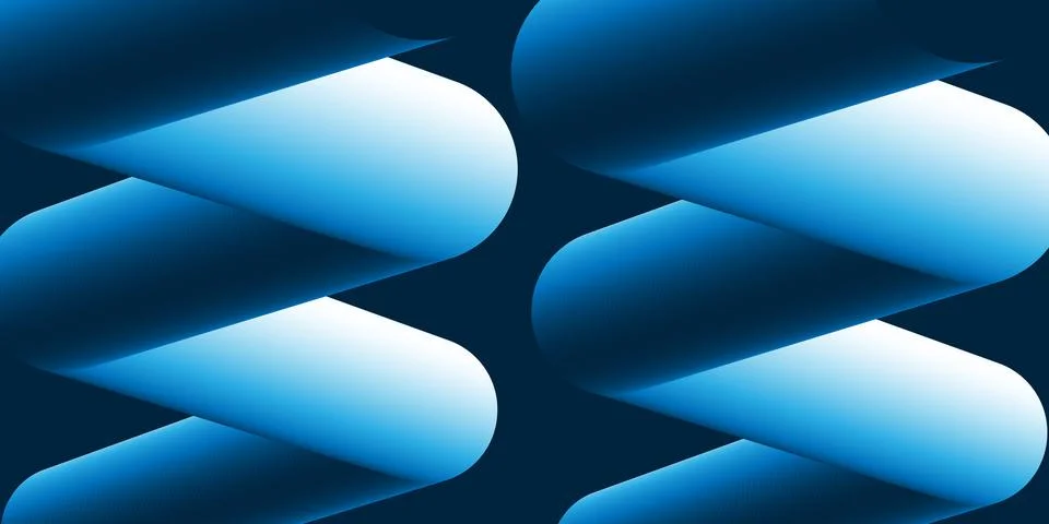 Modern abstract background featuring two lit tubular zigzag 3D shapes besid.. Stock Illustration