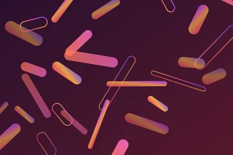 Modern abstract background with floating neon gradient capsules for futuris.. Stock Illustration