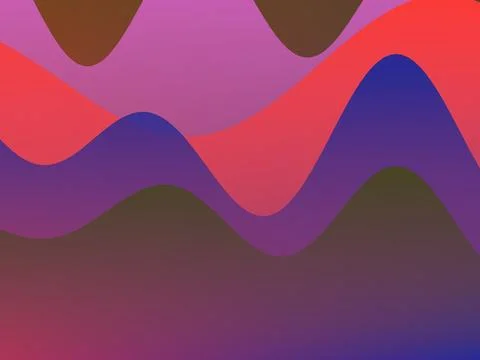 Modern Abstract Background with Fluid Wavy Layers in Pink Purple Red and Bl.. Stock Illustration
