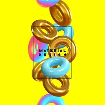 Modern abstract background. Gradient colorful composition 3d shapes ring Illustrazione stock