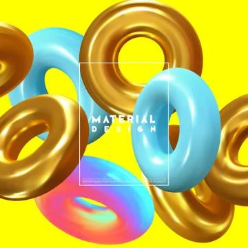 Modern abstract background. Gradient colorful composition 3d shapes ring Illustrazione stock