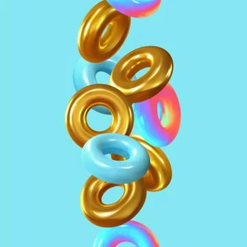 Modern abstract background. Gradient colorful composition 3d shapes ring Illustrazione stock