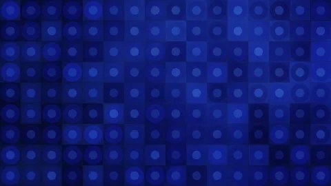 Modern abstract background, grid of pulsating blue squares and circles, clean Stock Footage 333803200