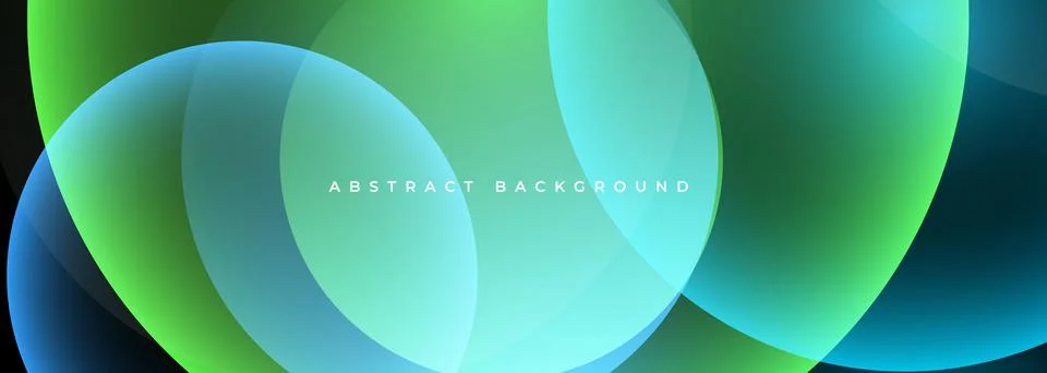 Modern abstract background with large overlapping translucent circles in blue Stock Illustration