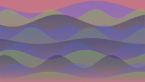 Modern Abstract Background with Layered Wavy Shapes in Muted Purple Pink an.. Stock Illustration