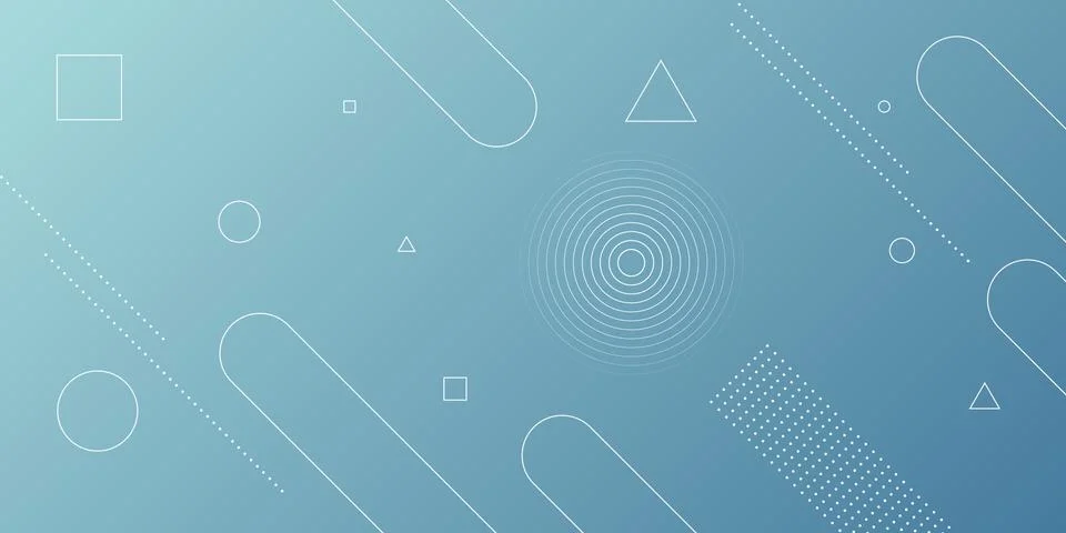 Modern abstract background with memphis elements in dark blue gradients and retr Stock Illustration