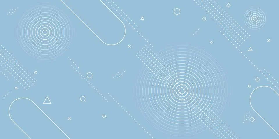 Modern abstract background with memphis elements in dark blue gradients and retr Stock Illustration