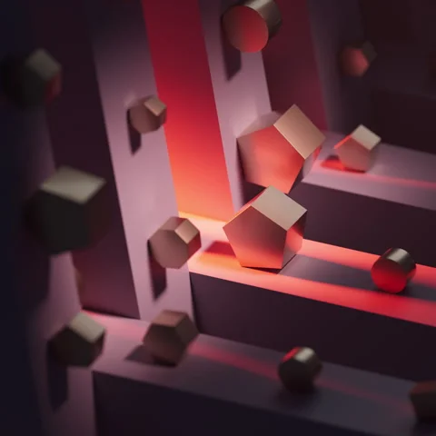 Modern Abstract Background With Metallic Geometric 3D Forms Stock Footage 323855650