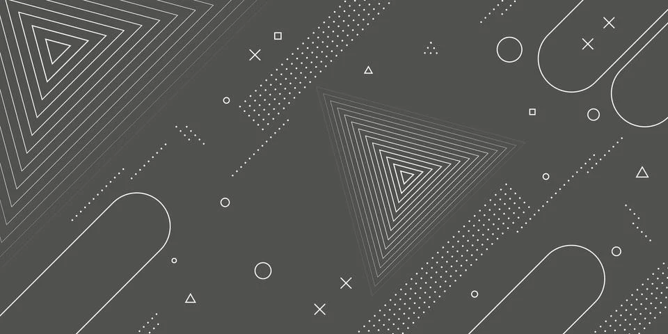 Modern abstract background with pastel black memphis elements and retro-themed p Stock Illustration