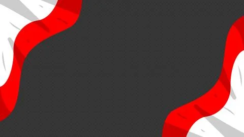 Modern Abstract Background With Red and White Flowing Waves on Dark Surface Stock Illustration