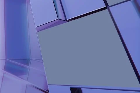 Modern abstract background with sharp geometric shapes in reflective purple.. Stock Illustration