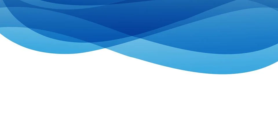 Modern abstract background with translucent blue waves flowing horizontally.. Stock Illustration