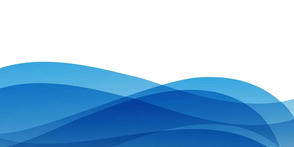 Modern abstract background with translucent blue waves flowing vertically i.. Stockillustratie