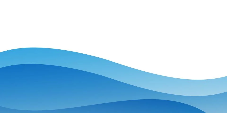 Modern abstract background with translucent blue waves flowing horizontally.. Stock Illustration