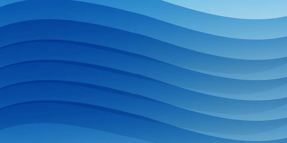 Modern abstract background with translucent blue waves flowing horizontally.. Stock Illustration