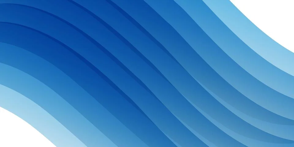 Modern abstract background with translucent blue waves flowing across the i.. Stock Illustration