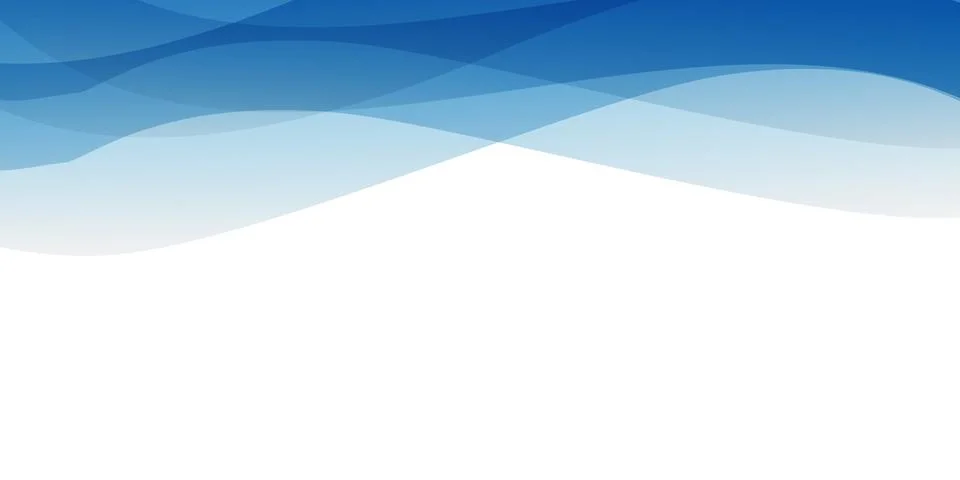 Modern abstract background with translucent blue waves flowing horizontally.. Stock Illustration