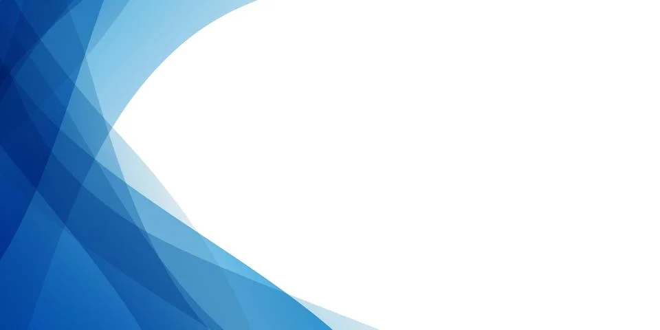 Modern abstract background with translucent blue waves flowing om the left .. Illustrazione stock