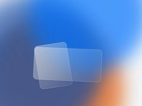 Modern abstract background with translucent frosted glass frames on a blue .. Иллюстрация