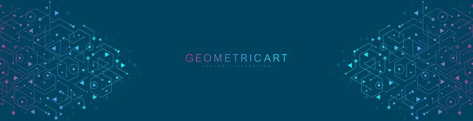 Modern abstract background with triangle and hexagon shapes pattern. Triangular Stock Illustration