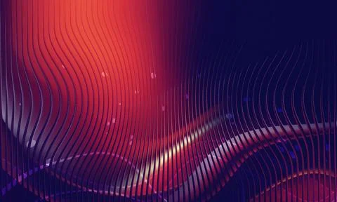 Modern Abstract Background with Wavy Vertical Lines and Neon Glow 스톡 일러스트