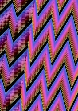 Modern abstract background with zig-zag lines in blue, pink and black. Vibrant Stock Illustration