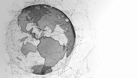 Modern abstract backgrounds of dot and line connection. concept world internet 库存影片 334652381