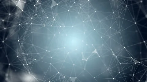 Modern abstract beautiful geometric background with moving lines, dots and Stock Footage 115244802
