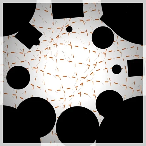 Modern abstract black negative space design elements on textured grunge bac.. 스톡 동영상 345690055