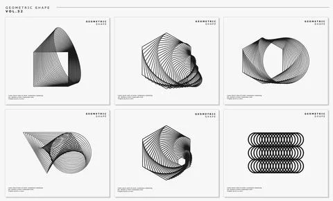 Modern abstract blend line basic shape logo graphic. Dynamic lines vector. Stock Illustration