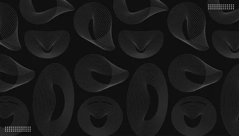 Modern abstract blend line circle on black background. Stock Illustration
