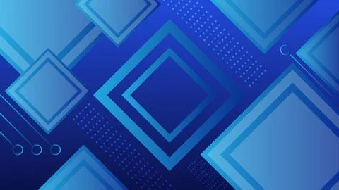 Modern Abstract Blue Geometric Background with Stylish Square Patterns Illustrazione stock