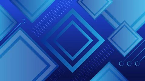 Modern Abstract Blue Geometric Background with Stylish Square Patterns Illustrazione stock