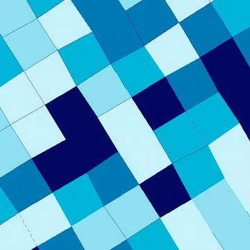 Modern Abstract Blue Geometric Pattern with Tilted Grid of Squares Stock Illustration