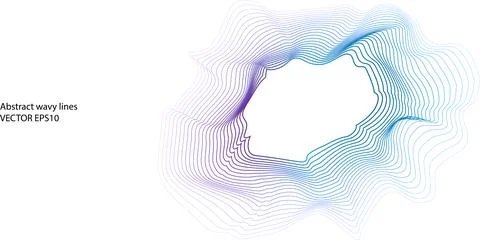 Modern abstract blue gradient background with blue wave lines pattern. Stock Illustration