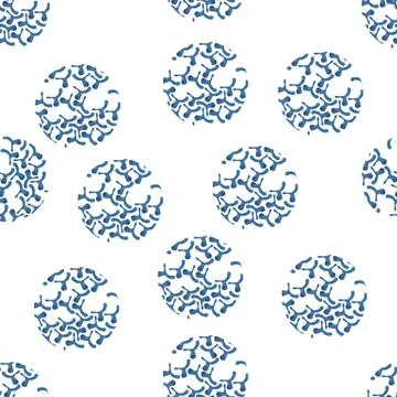 Modern abstract blue pattern with round shapes Illustrazione stock