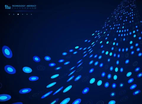 Modern abstract blue technology circle space background. illustration vector Stock-Illustration