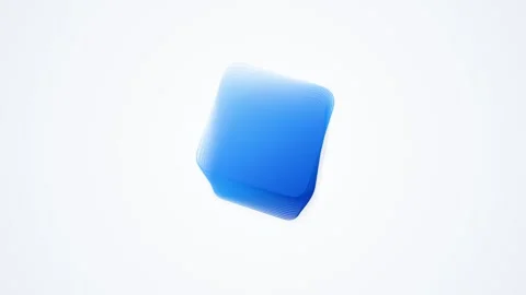 Modern Abstract Blue Wave Layers Dynamic Morphing Square Shape on White Bac. Stock Footage 342300459