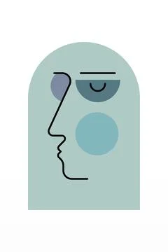 Modern Abstract Boho Face Illustration Illustrazione stock